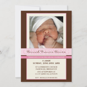 PHOTO CHRISTENING INVITES :: elegance 4P