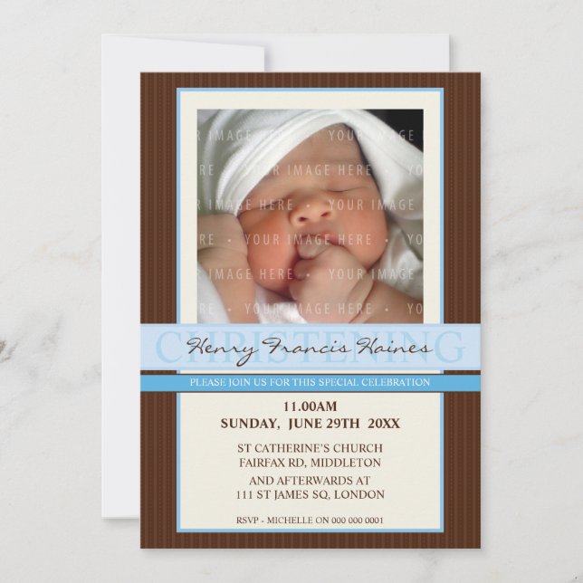 PHOTO CHRISTENING INVITES :: elegance 5P (Front)