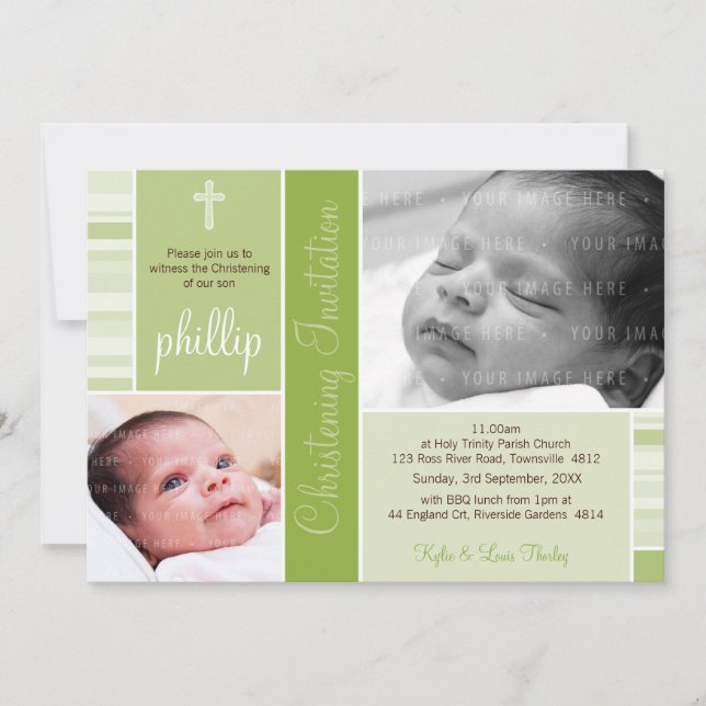 PHOTO CHRISTENING INVITES :: essence 1P (Front)