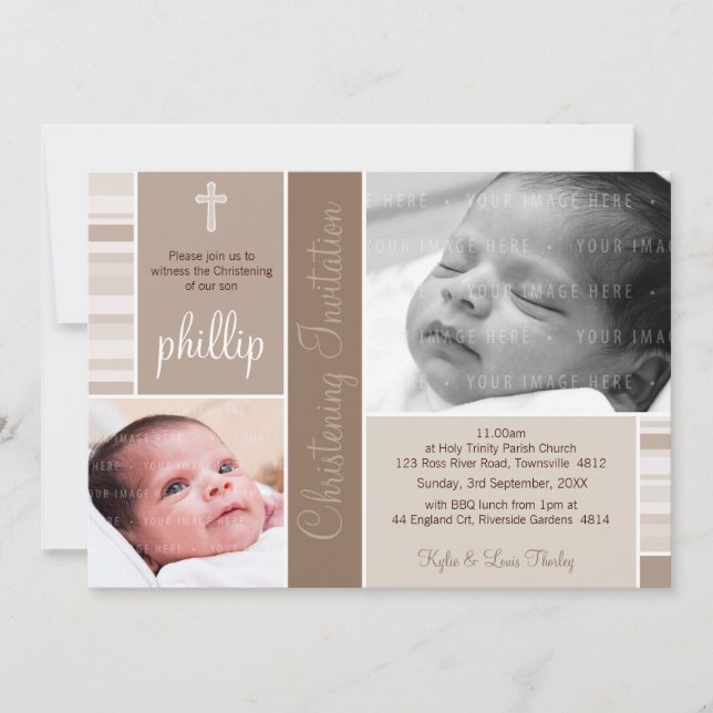 PHOTO CHRISTENING INVITES :: essence 3L (Front)