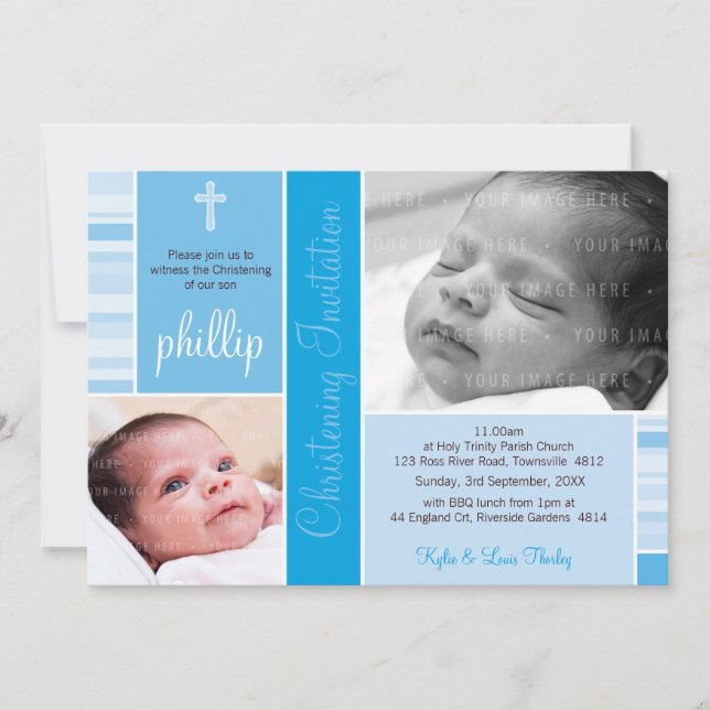 PHOTO CHRISTENING INVITES :: essence 6L (Front)