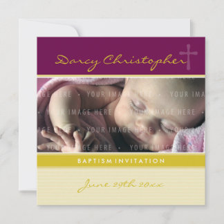 PHOTO CHRISTENING INVITES :: faith 1SQ