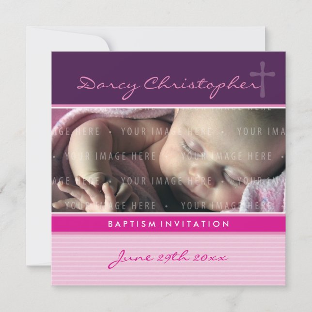 PHOTO CHRISTENING INVITES :: faith 3SQ (Front)