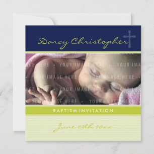 PHOTO CHRISTENING INVITES :: faith 5SQ