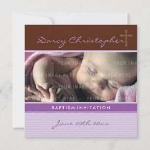PHOTO CHRISTENING INVITES :: faith 6SQ