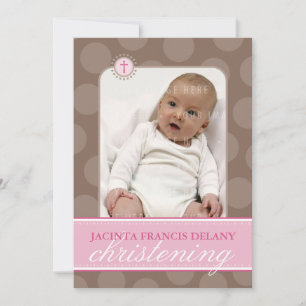 PHOTO CHRISTENING INVITES :: polkadot 1P