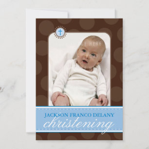 PHOTO CHRISTENING INVITES :: polkadot 6P