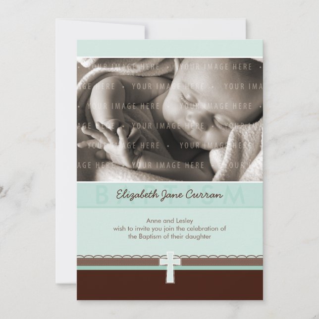 PHOTO CHRISTENING INVITES :: pure 3 P (Front)