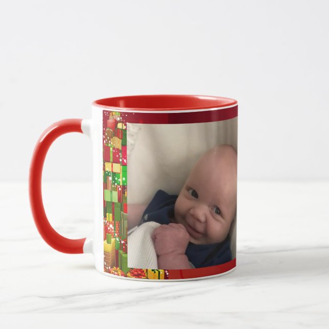 Photo Christmas Baby Gift For Grandma Coffee Cup (Left)