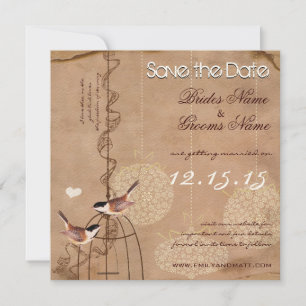 Photo Christmas Bird Cage Wedding Save the Date Invitation