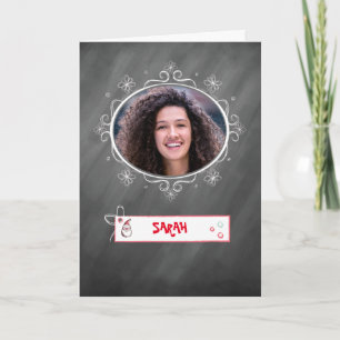 Photo Christmas Card, Chalkboard Look, Customise Card