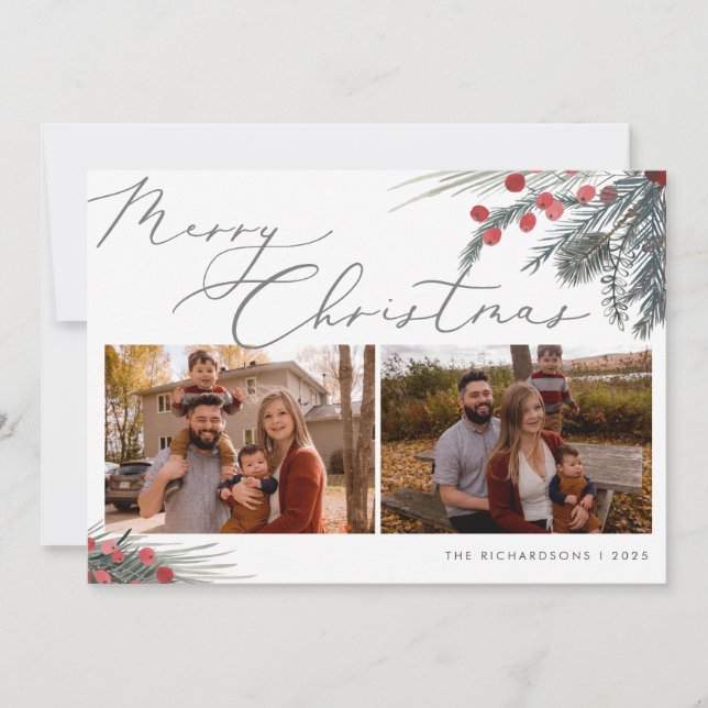 Photo Christmas Card Christmas Foliage (Front)