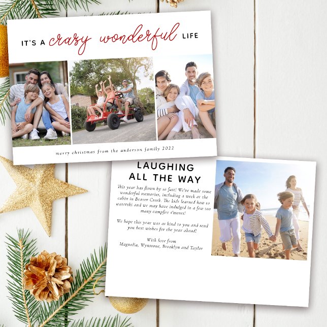 Photo Christmas Card | Crazy Wonderful Life (Send season's greetings to family and friends with this It's a Crazy Wonderful Life photo card)