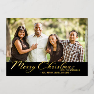 Photo Christmas Card Custom Foil Holiday Card