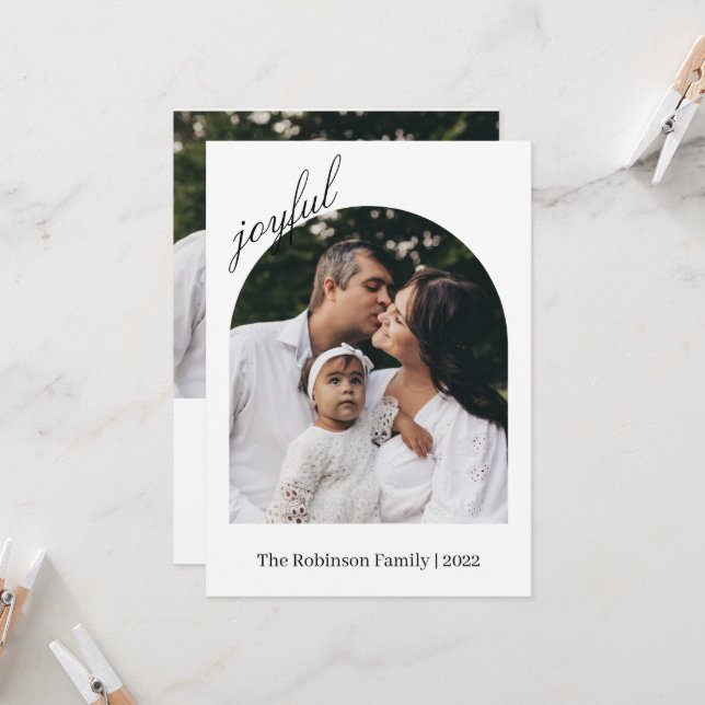 Photo Christmas Card | Modern Holiday Photo Card (Front/Back In Situ)