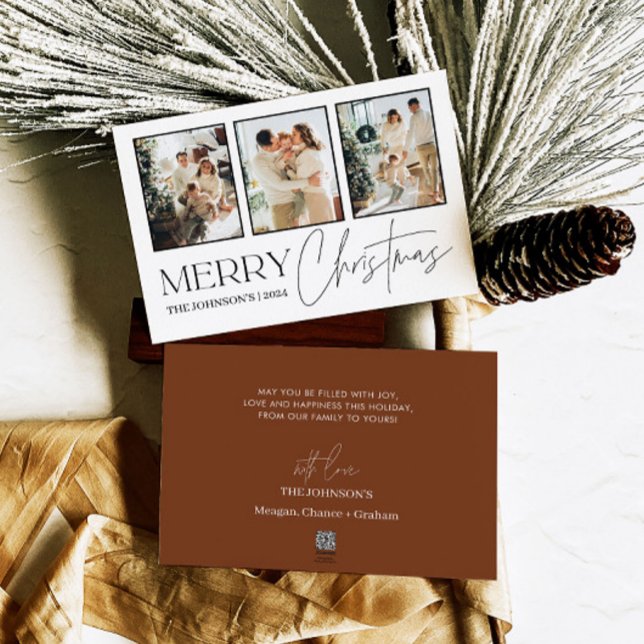 Photo Christmas Card, Modern Merry Christmas Holiday Card (Creator Uploaded)