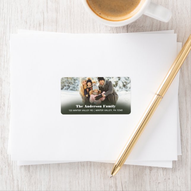 Photo Christmas Card Return Address Label (Insitu)
