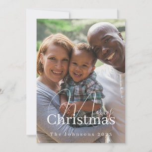 Photo Christmas card with Name and year