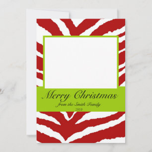 Photo Christmas Card with Zebra print