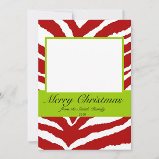 Photo Christmas Card with Zebra print
