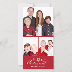 Photo Christmas Cards 3 Photos Chic Script