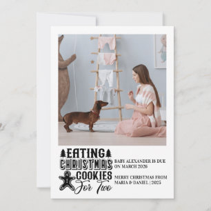 Photo Christmas Cookies for 2 Pregnancy  Holiday Card