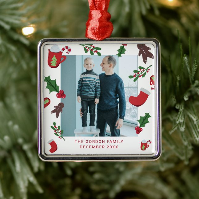 Photo Christmas Cute Cookies Metal Tree Decoration (Tree)