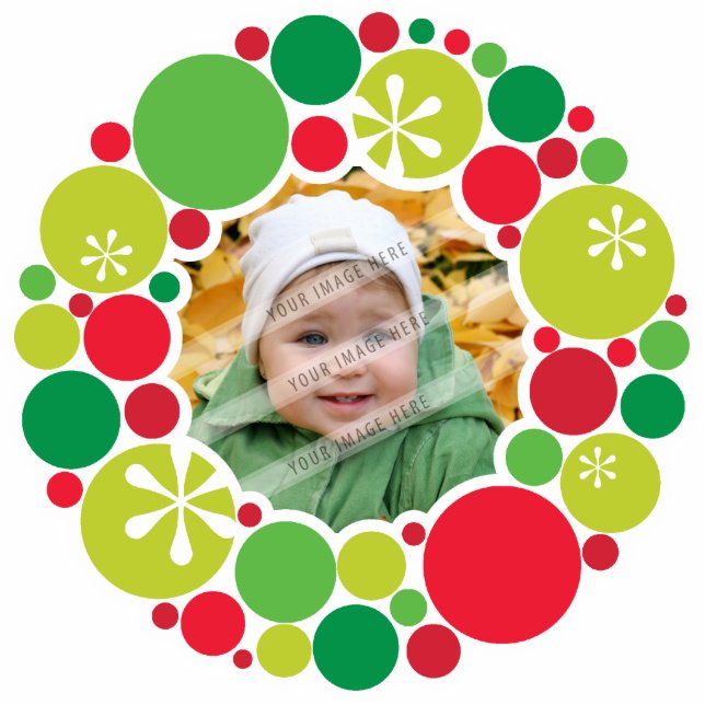 PHOTO CHRISTMAS DECORATION :: bauble wreath 2 Photo Sculpture Decoration (Front)