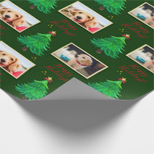 PHOTO christmas dog pet custom Wrapping Paper