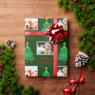 PHOTO christmas dog pet custom Wrapping Paper