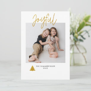 Photo Christmas Family Script Holiday Card