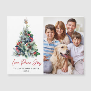 PHOTO Christmas Greeting Holiday Magnetic Card