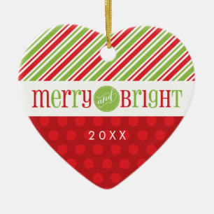 PHOTO CHRISTMAS HEART ORNAMENT :: merry & bright 3