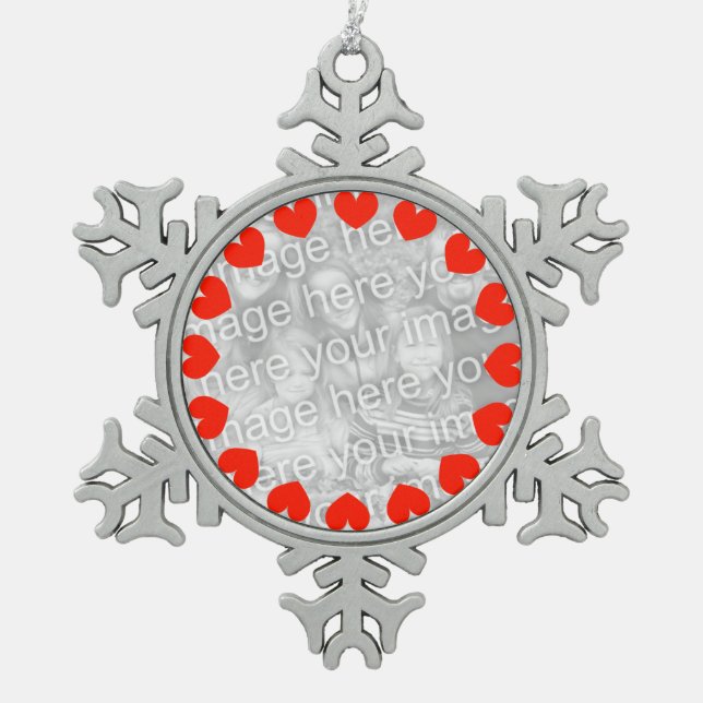 Photo Christmas hearts ornament | Add your picture (Front)