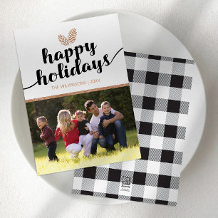 Photo Christmas Holiday Pine Cones   Black White