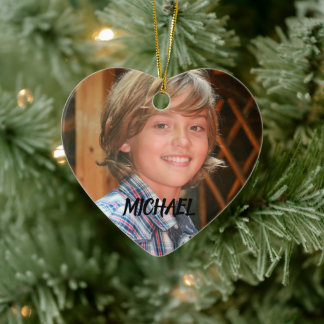 PHOTO CHRISTMAS ORNAMENT HEART SHAPE CUSTOM