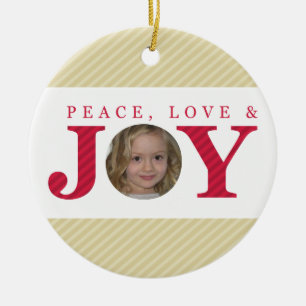 PHOTO CHRISTMAS ORNAMENT :: peace love & joy 2