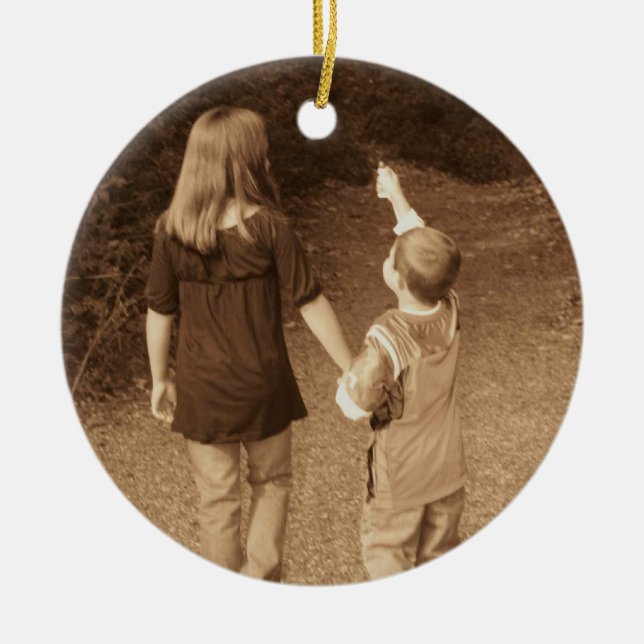 Photo Christmas Ornament Template For Grandma (Front)