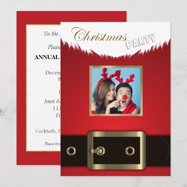 Photo Christmas Party Invitation (Front/Back)