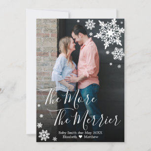 Photo Christmas Pregnancy Announcement Card