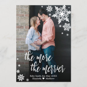Photo Christmas Pregnancy Announcement Card