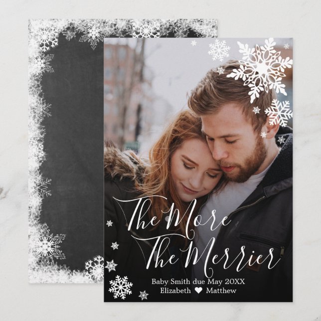 Photo Christmas Pregnancy Announcement Card (Front/Back)
