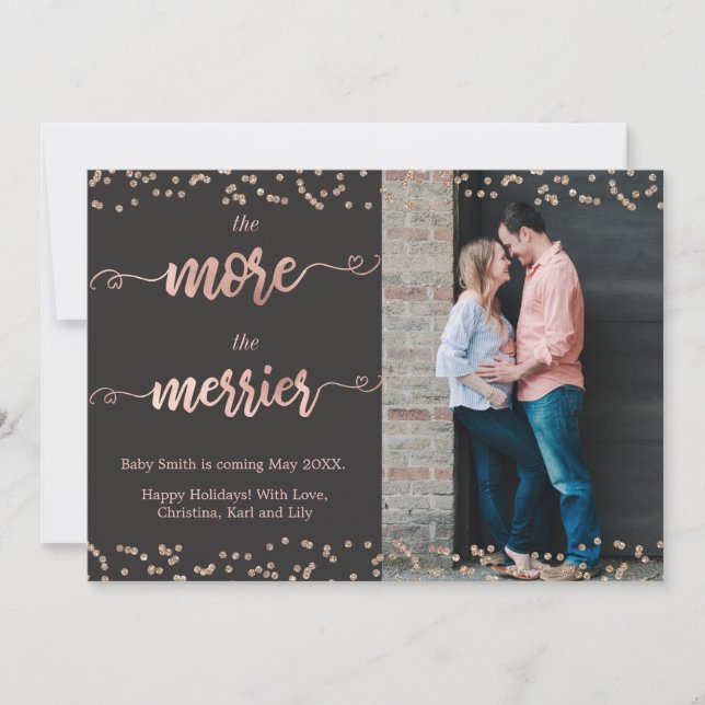 Photo Christmas Pregnancy Announcement Cards (Front)