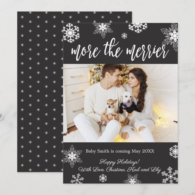 Photo Christmas Pregnancy Announcement Cards (Front/Back)