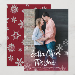 Photo Christmas Pregnancy Announcement Cards