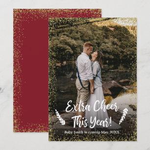 Photo Christmas Pregnancy Announcement Cards