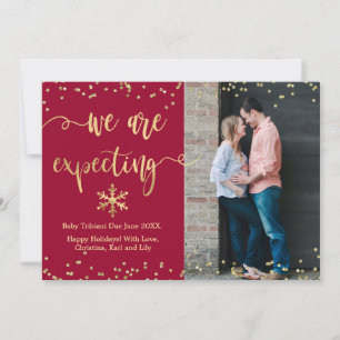Photo Christmas Pregnancy Announcement Cards