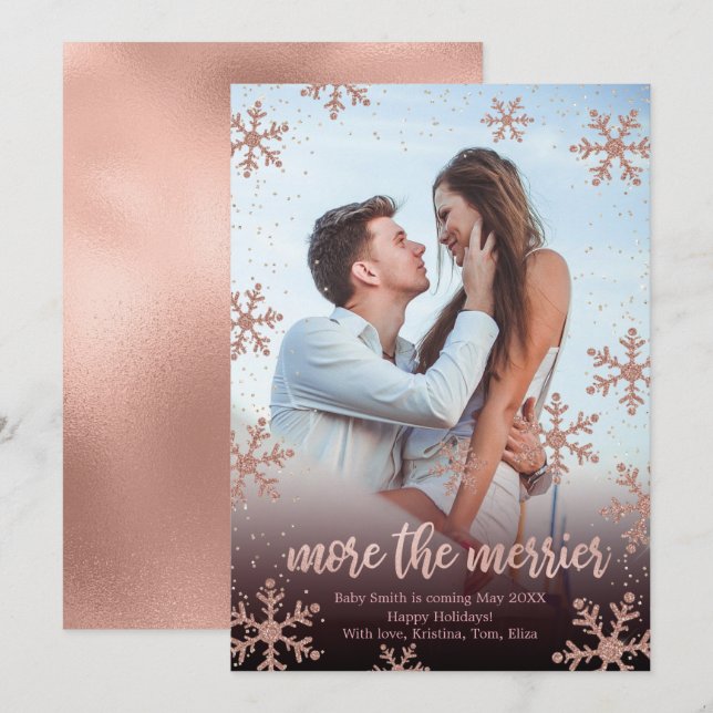 Photo Christmas Pregnancy Announcement Cards (Front/Back)