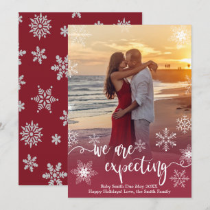 Photo Christmas Pregnancy Announcement Cards