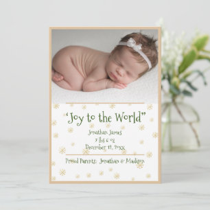Photo Christmas Snowflakes Baby Boy Announcement